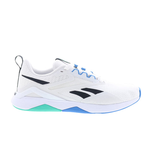 Reebok Nanoflex TR 2 Mens White Mesh Lace Up Athletic Cross Training Shoes