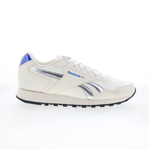 Reebok Glide Nasa Mens Beige Leather Lace Up Lifestyle Sneakers Shoes