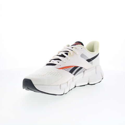 Reebok Zig Dynamica 5 Mens White Canvas Lace Up Athletic Running Shoes