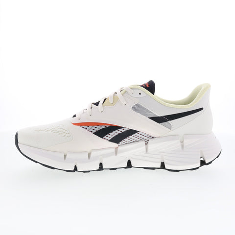 Reebok Zig Dynamica 5 Mens White Canvas Lace Up Athletic Running Shoes
