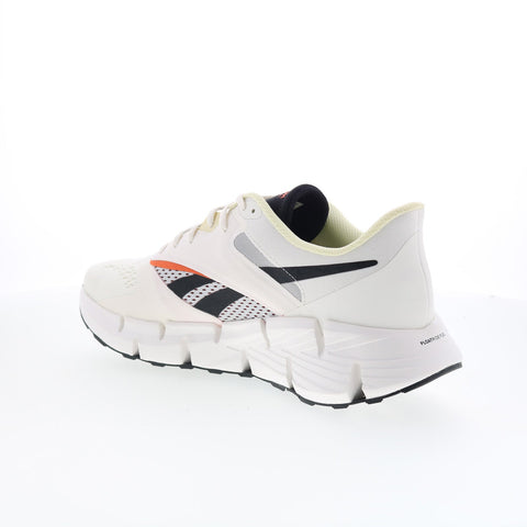 Reebok Zig Dynamica 5 Mens White Canvas Lace Up Athletic Running Shoes