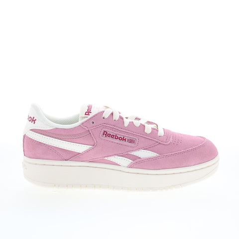 Reebok Club C Double Revenge Womens Pink Suede Lifestyle Sneakers Shoes