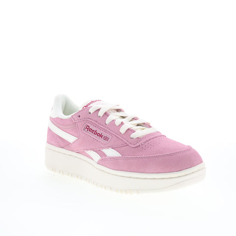 Reebok Club C Double Revenge Womens Pink Suede Lifestyle Sneakers Shoes