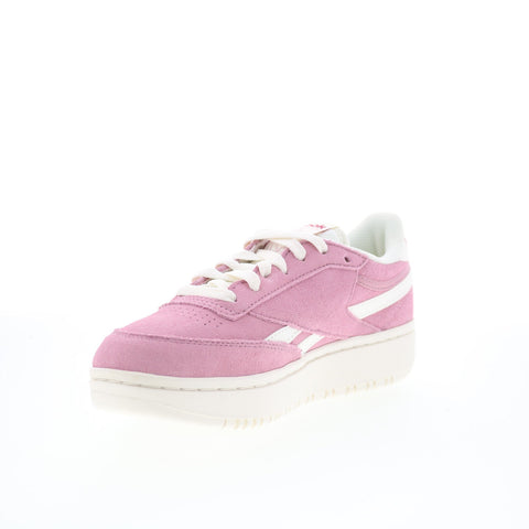 Reebok Club C Double Revenge Womens Pink Suede Lifestyle Sneakers Shoes