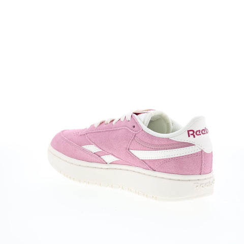 Reebok Club C Double Revenge Womens Pink Suede Lifestyle Sneakers Shoes