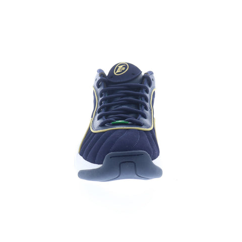Reebok Answer III Mens Blue Leather Lace Up Athletic Basketball Shoes