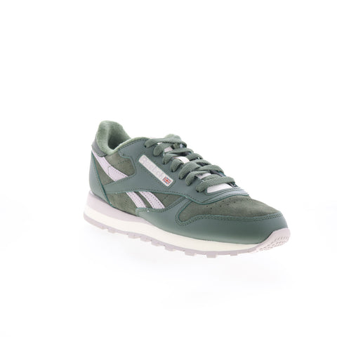 Reebok Classic Leather 100209517 Mens Green Suede Lifestyle Sneakers Shoes