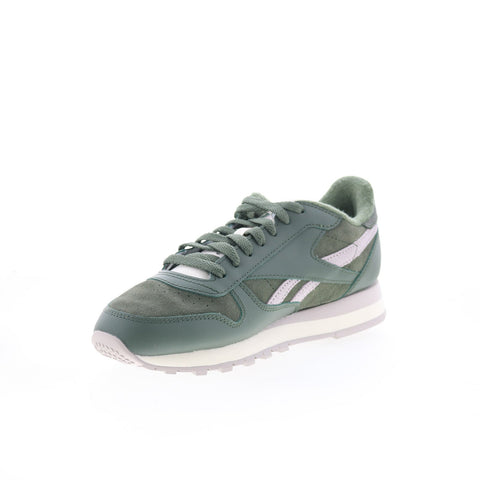 Reebok Classic Leather 100209517 Mens Green Suede Lifestyle Sneakers Shoes