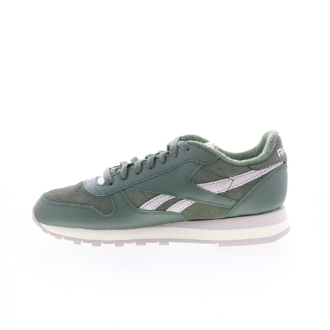 Reebok Classic Leather 100209517 Mens Green Suede Lifestyle Sneakers Shoes