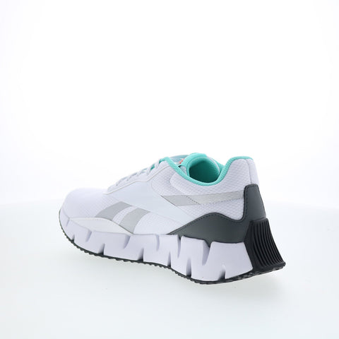 Reebok Zig Dynamica STR Womens White Canvas Lace Up Athletic Running Shoes