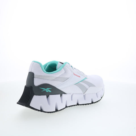 Reebok Zig Dynamica STR Womens White Canvas Lace Up Athletic Running Shoes