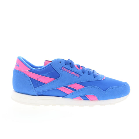 Reebok Classic Nylon Womens Blue Suede Lace Up Lifestyle Sneakers Shoes