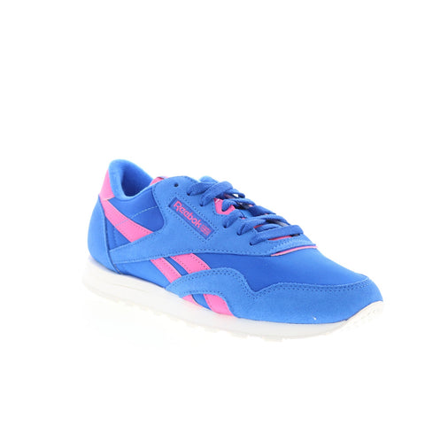 Reebok Classic Nylon Womens Blue Suede Lace Up Lifestyle Sneakers Shoes