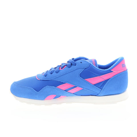 Reebok Classic Nylon Womens Blue Suede Lace Up Lifestyle Sneakers Shoes