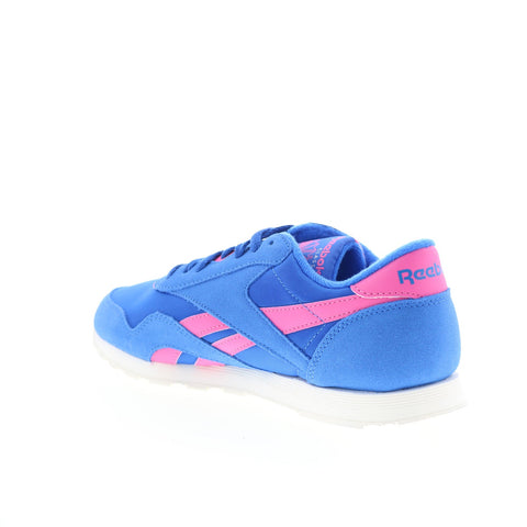 Reebok Classic Nylon Womens Blue Suede Lace Up Lifestyle Sneakers Shoes