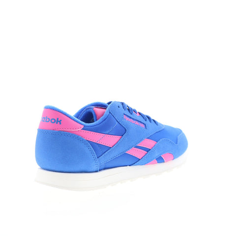 Reebok Classic Nylon Womens Blue Suede Lace Up Lifestyle Sneakers Shoes