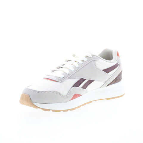 Reebok Gl1100 Mens Beige Leather Lace Up Lifestyle Sneakers Shoes