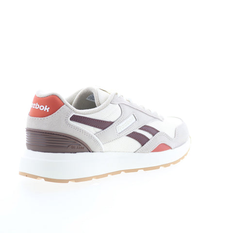 Reebok Gl1100 Mens Beige Leather Lace Up Lifestyle Sneakers Shoes