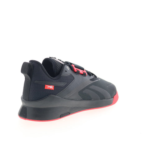 Reebok Lifter PR III Mens Black Mesh Lace Up Weightlifting Athletic Shoes
