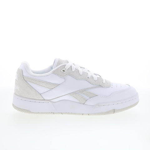 Reebok BB 4000 II Mens White Leather Lace Up Lifestyle Sneakers Shoes