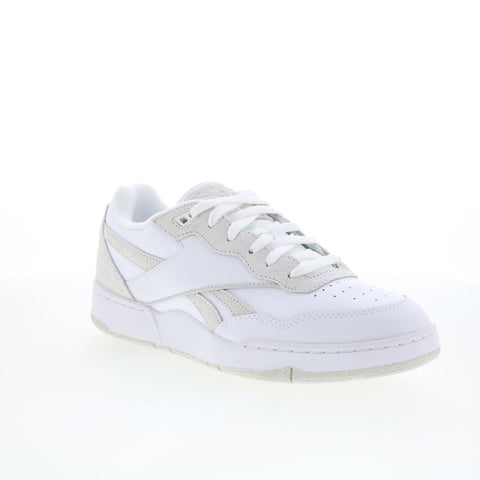 Reebok BB 4000 II Mens White Leather Lace Up Lifestyle Sneakers Shoes