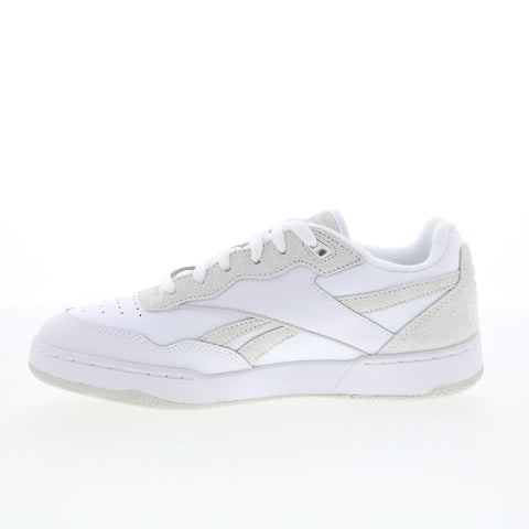 Reebok BB 4000 II Mens White Leather Lace Up Lifestyle Sneakers Shoes