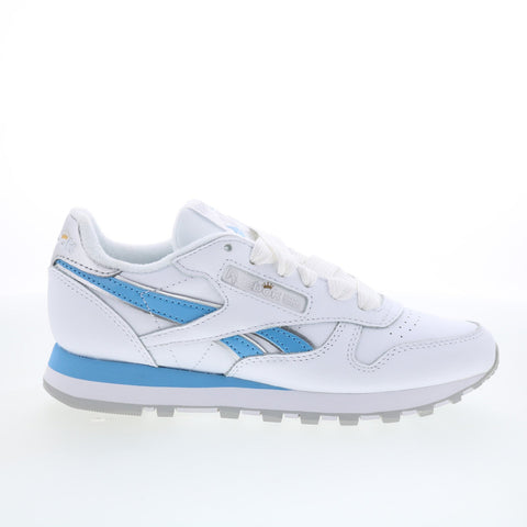 Reebok Classic Leather Womens White Leather Lifestyle Sneakers Shoes