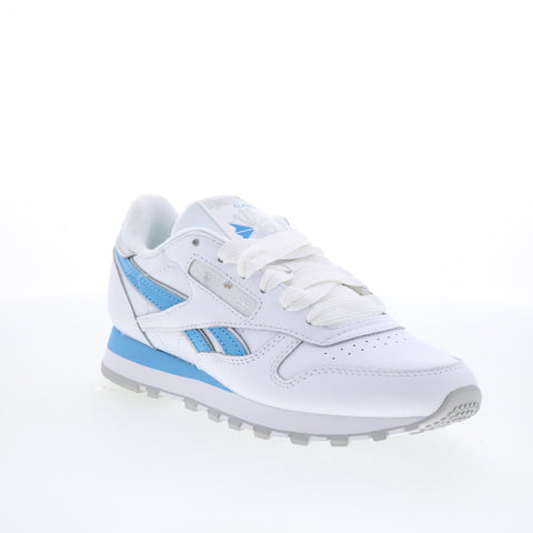 Reebok Classic Leather Womens White Leather Lifestyle Sneakers Shoes