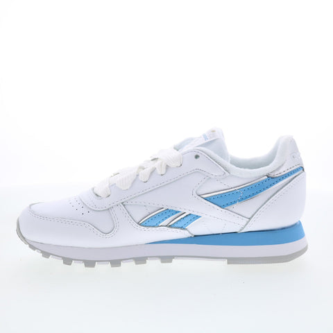 Reebok Classic Leather Womens White Leather Lifestyle Sneakers Shoes