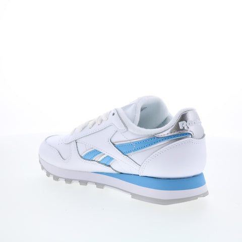 Reebok Classic Leather Womens White Leather Lifestyle Sneakers Shoes