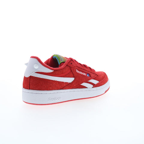 Reebok Club C Revenge Mens Red Suede Lace Up Lifestyle Sneakers Shoes