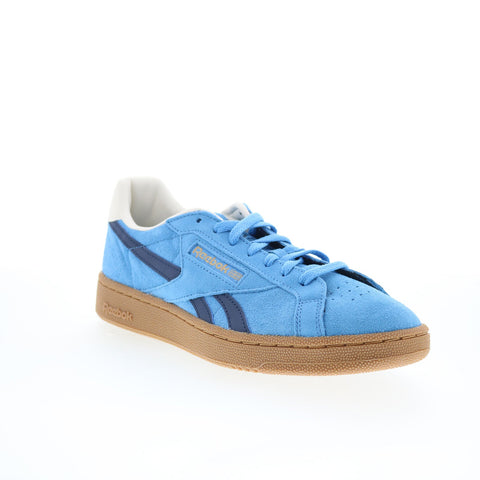 Reebok Club C Grounds UK Mens Blue Suede Lace Up Lifestyle Sneakers Shoes
