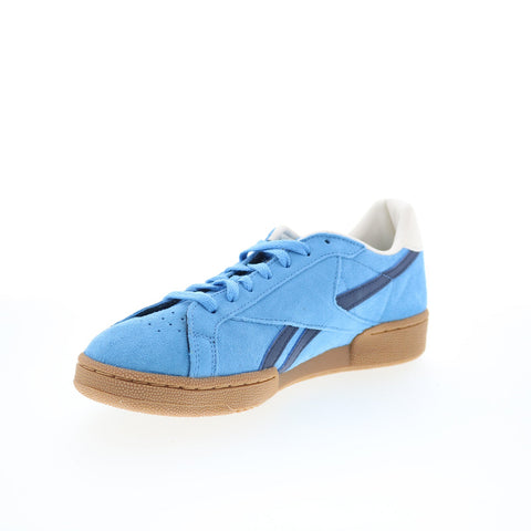 Reebok Club C Grounds UK Mens Blue Suede Lace Up Lifestyle Sneakers Shoes