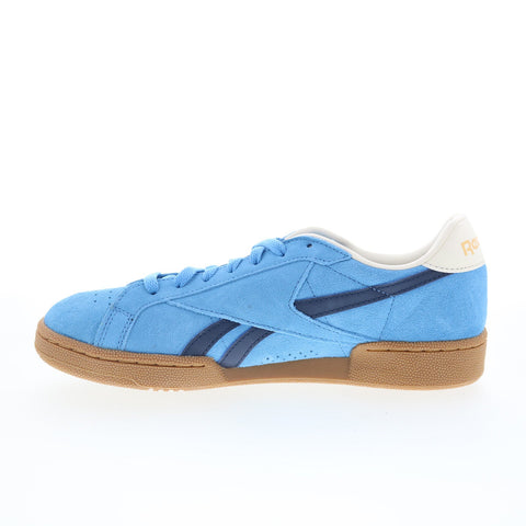 Reebok Club C Grounds UK Mens Blue Suede Lace Up Lifestyle Sneakers Shoes