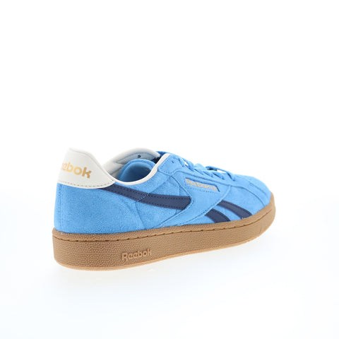 Reebok Club C Grounds UK Mens Blue Suede Lace Up Lifestyle Sneakers Shoes