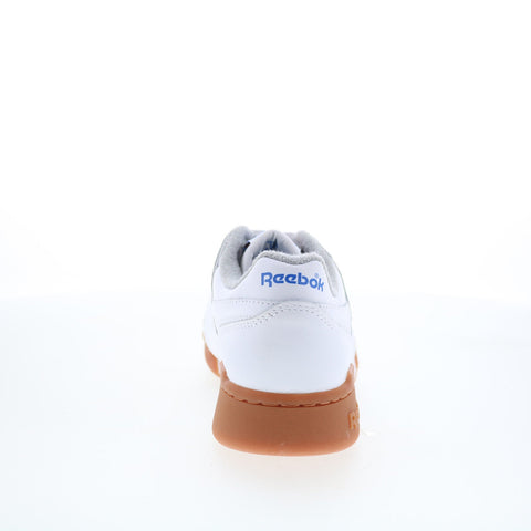 Reebok Workout Plus Mens White Leather Lace Up Lifestyle Sneakers Shoes