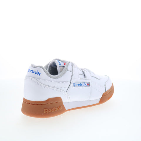Reebok Workout Plus Mens White Leather Lace Up Lifestyle Sneakers Shoes