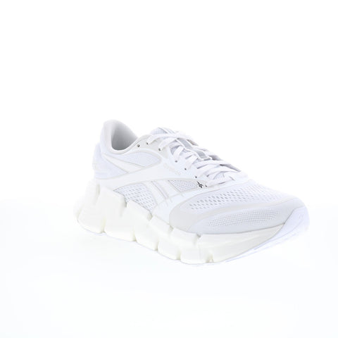 Reebok Floatzig 2 Mens White Canvas Lace Up Athletic Running Shoes