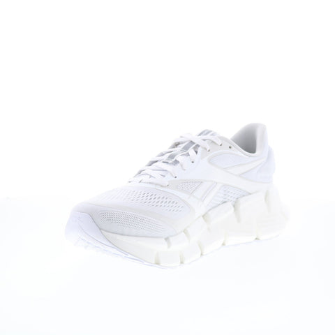 Reebok Floatzig 2 Mens White Canvas Lace Up Athletic Running Shoes