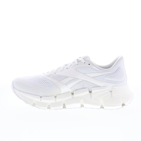Reebok Floatzig 2 Mens White Canvas Lace Up Athletic Running Shoes