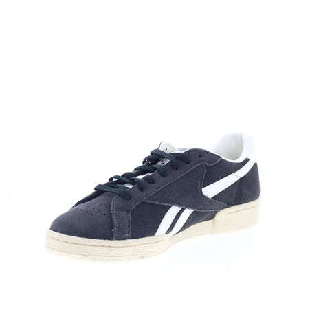 Reebok Club C Grounds UK Mens Black Suede Lace Up Lifestyle Sneakers Shoes