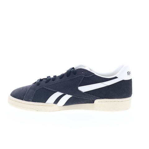 Reebok Club C Grounds UK Mens Black Suede Lace Up Lifestyle Sneakers Shoes