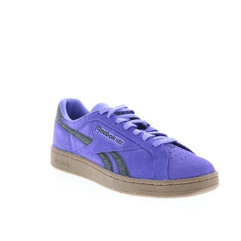 Reebok Club C Grounds UK Mens Purple Suede Lace Up Lifestyle Sneakers Shoes