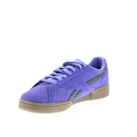 Reebok Club C Grounds UK Mens Purple Suede Lace Up Lifestyle Sneakers Shoes