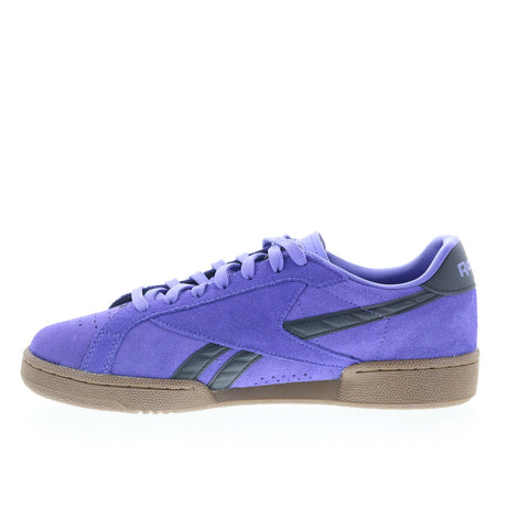 Reebok Club C Grounds UK Mens Purple Suede Lace Up Lifestyle Sneakers Shoes