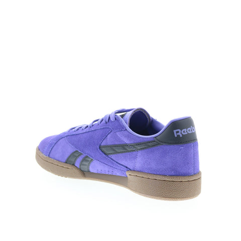 Reebok Club C Grounds UK Mens Purple Suede Lace Up Lifestyle Sneakers Shoes