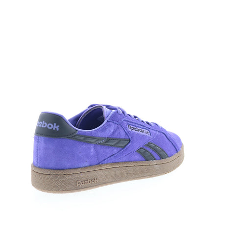 Reebok Club C Grounds UK Mens Purple Suede Lace Up Lifestyle Sneakers Shoes