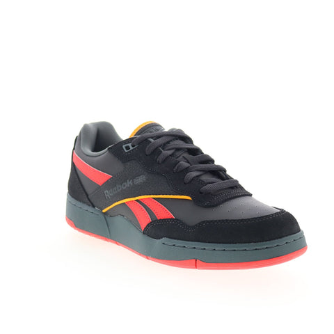 Reebok Bb 4000 II Mens Black Leather Lace Up Lifestyle Sneakers Shoes