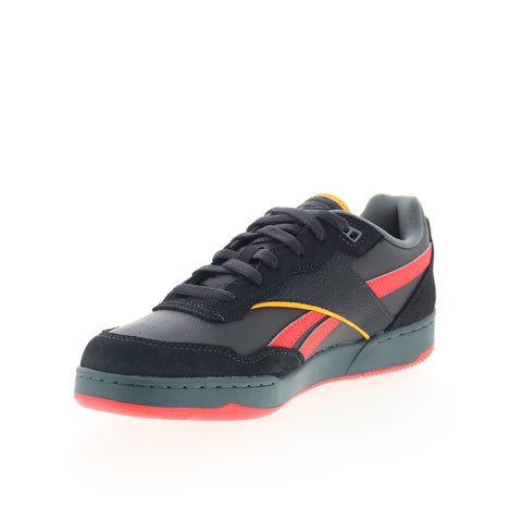 Reebok Bb 4000 II Mens Black Leather Lace Up Lifestyle Sneakers Shoes