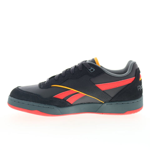 Reebok Bb 4000 II Mens Black Leather Lace Up Lifestyle Sneakers Shoes